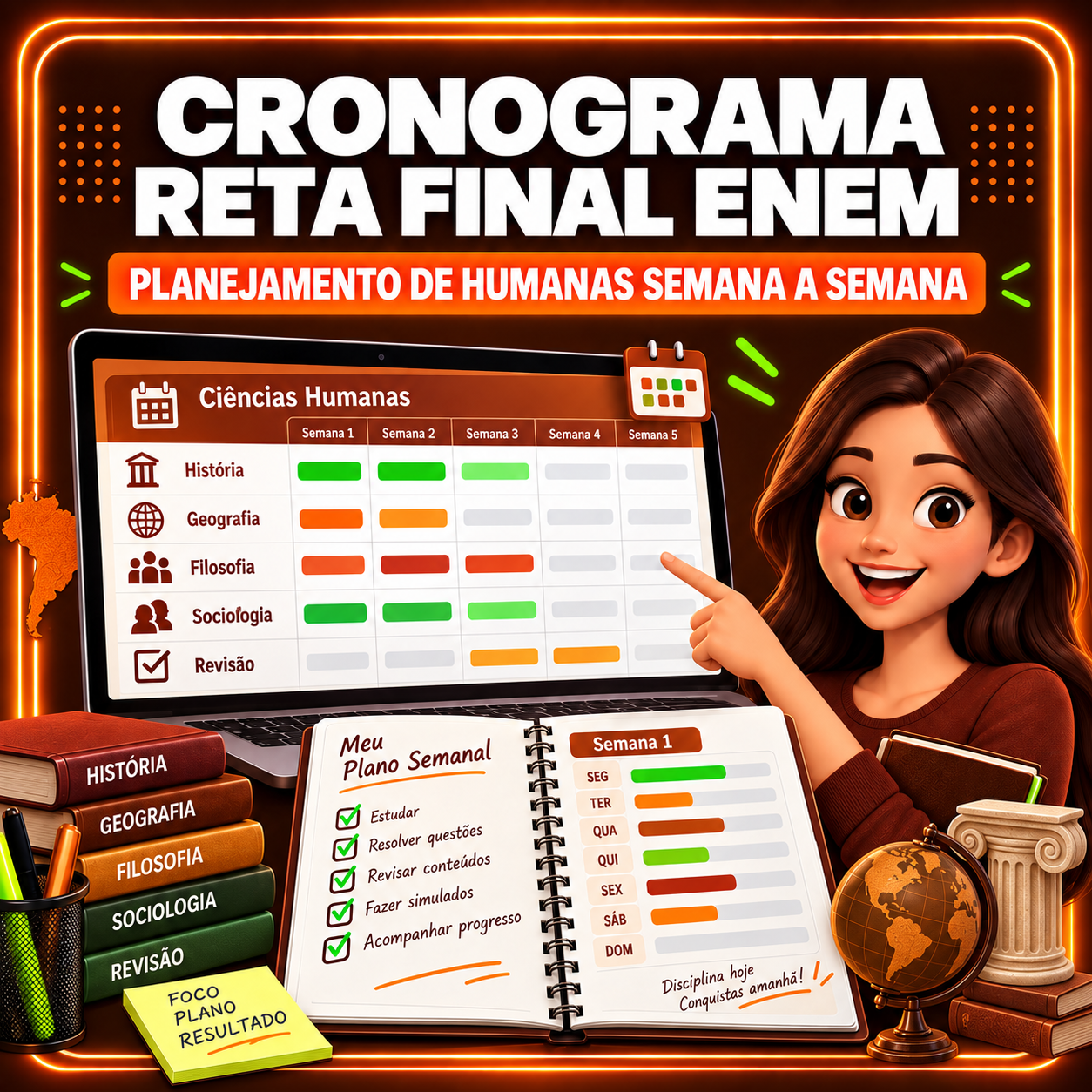 Bônus 3 - Cronograma Reta Final Humanas ENEM